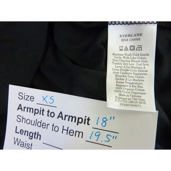 NWT Everlane The Organic Cotton Box Cut Tee in XS Black T-Shirt - Picture 6 of 6